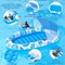 3-in-1 Pool Float for Adults with Canopy & Cup Holder, Extra Large Inflatable Pool Lounger Floats, Heavy Duty Adult Rafts Floaties for Swimming Pool, Lake, Beach, Water Pool Party